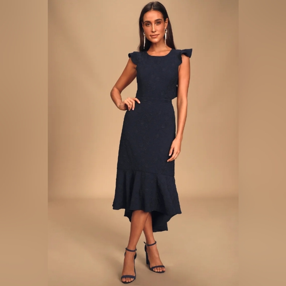 Lulu's Midnight Blue High Low Dress